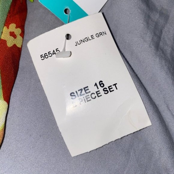 Green Floral Donna Morgan 2 Piece Set size 16 - Picture 7 of 8